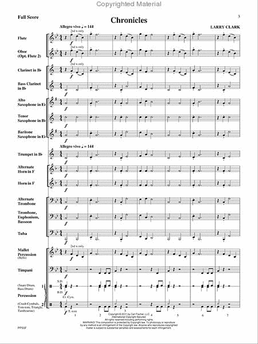 Chronicles Concert Band scores gallery preview page 2