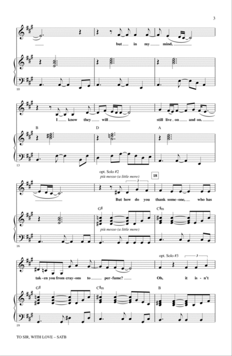 To Sir, With Love To Sir, With Love 4-Part scores gallery preview page 2