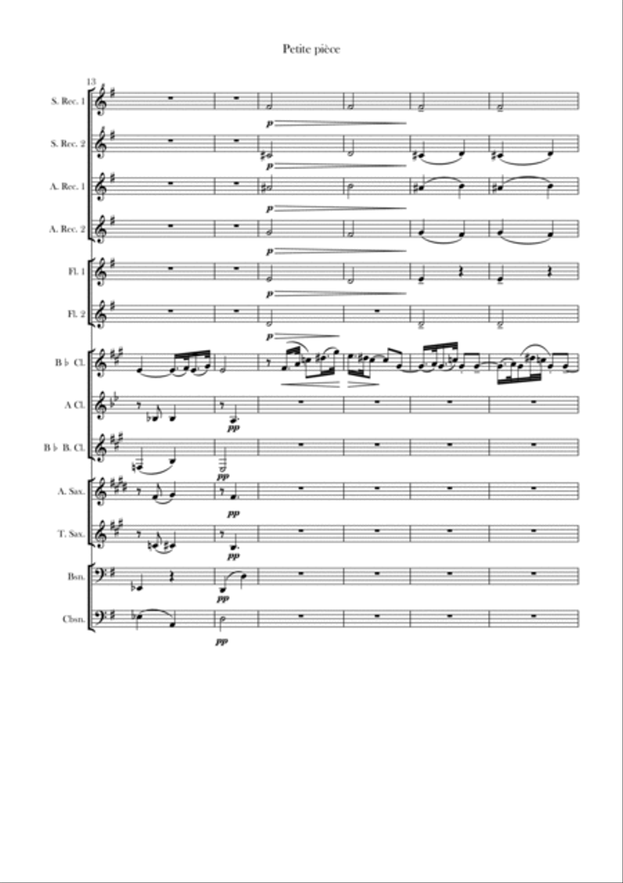 Petitè piece Woodwind Ensemble scores gallery preview page 3