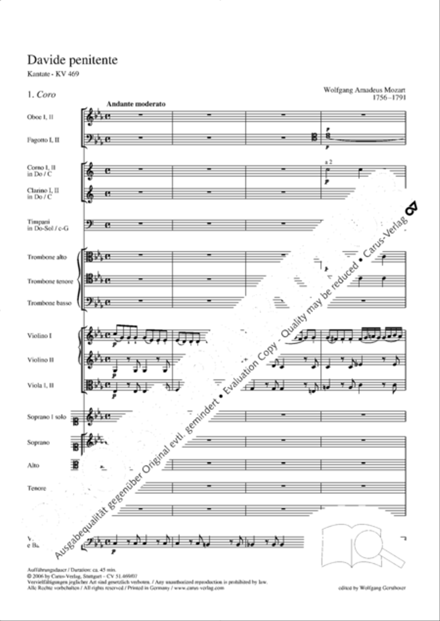 Davide penitente 4-Part scores gallery preview page 14