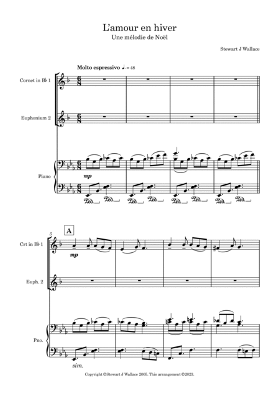L'amour en hiver - une mélodie de Noël Brass Duet scores gallery preview page 2