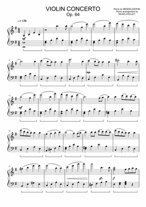 Mendelssohn - Violin concerto Op. 64 (easy sheet)