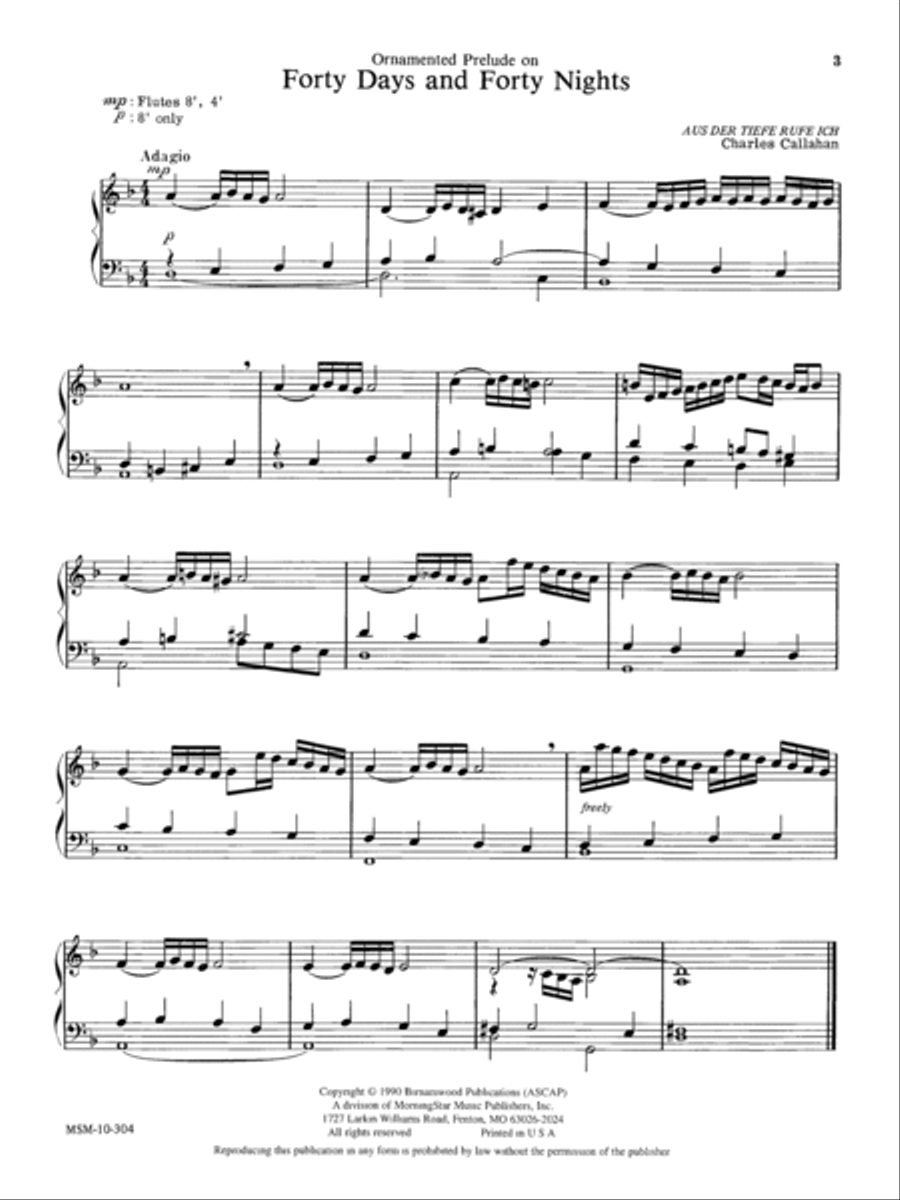 Lenten Music for Manuals, Set 1 Organ scores gallery preview page 3