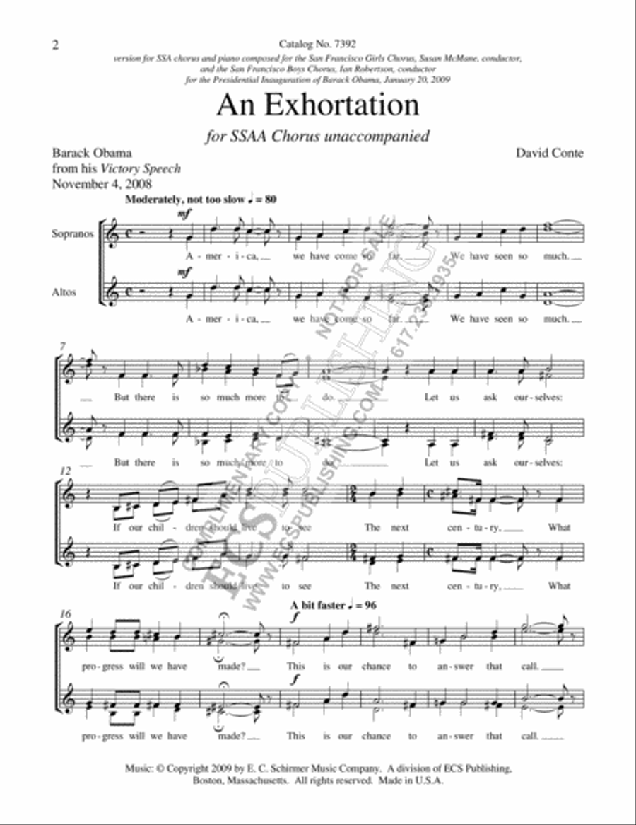 An Exhortation SSAA scores gallery preview page 4