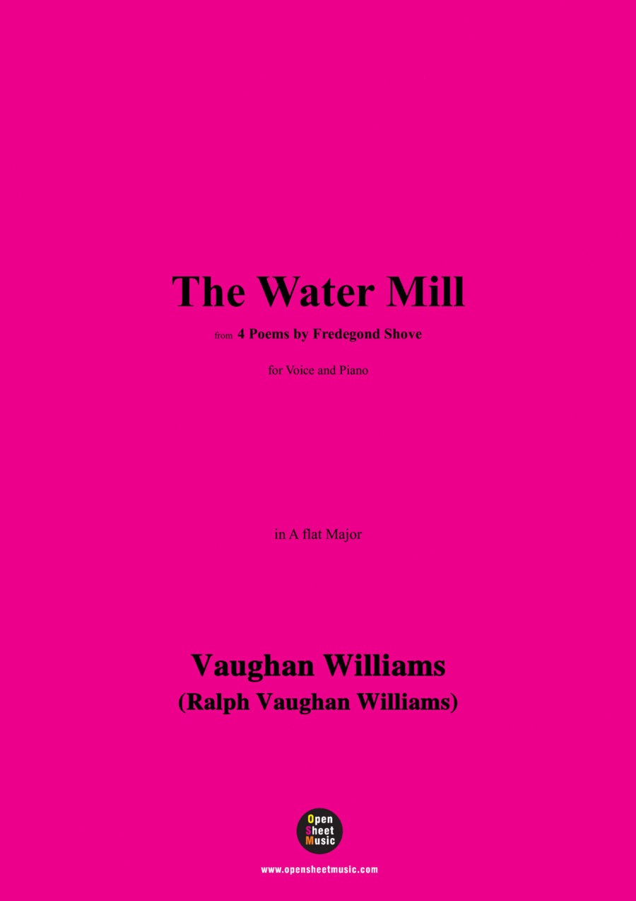 Vaughan Williams-The Water Mill(1925),in A flat Major Voice scores gallery preview page 1