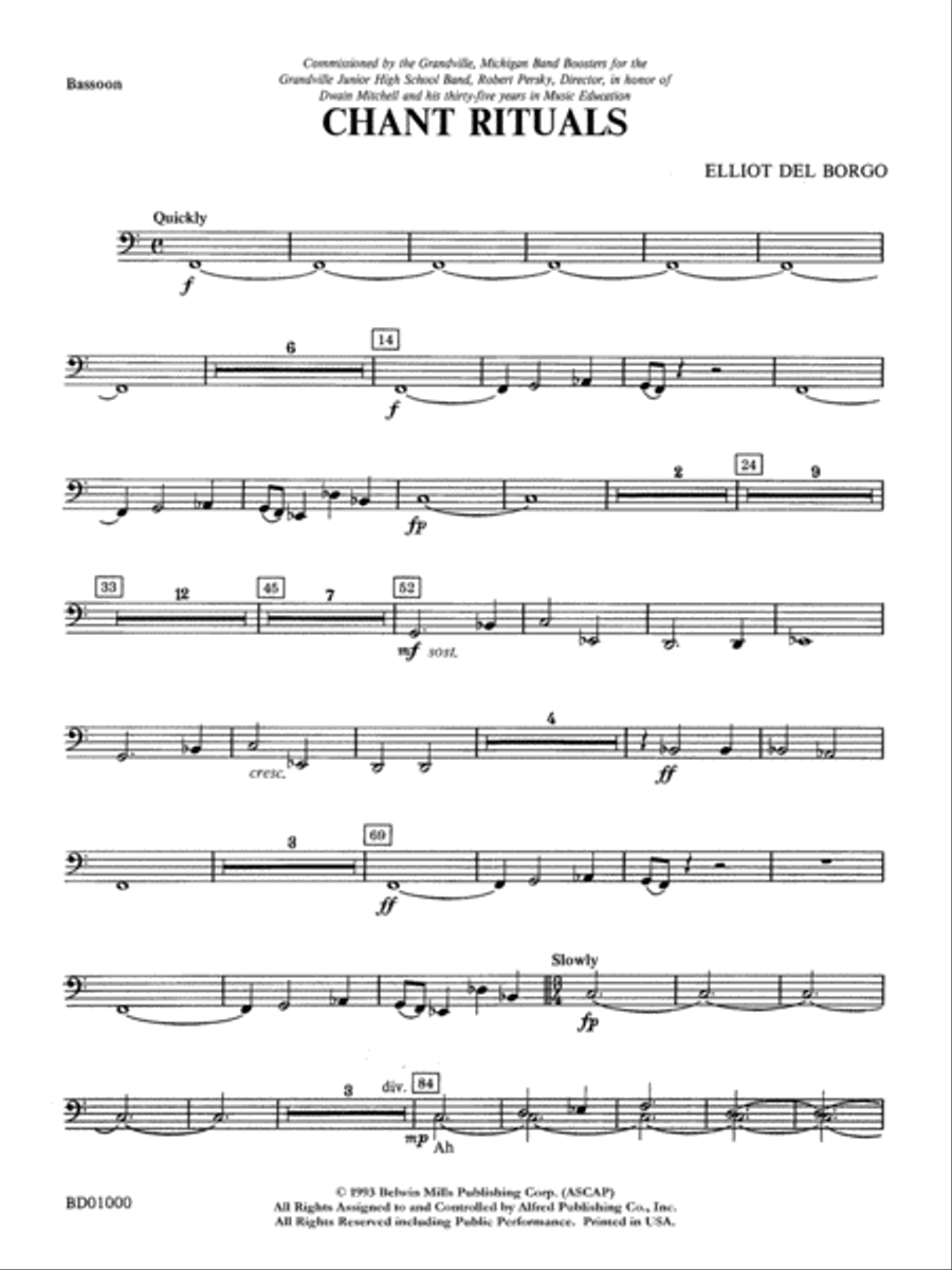 Chant Rituals: Bassoon Concert Band scores gallery preview page 1