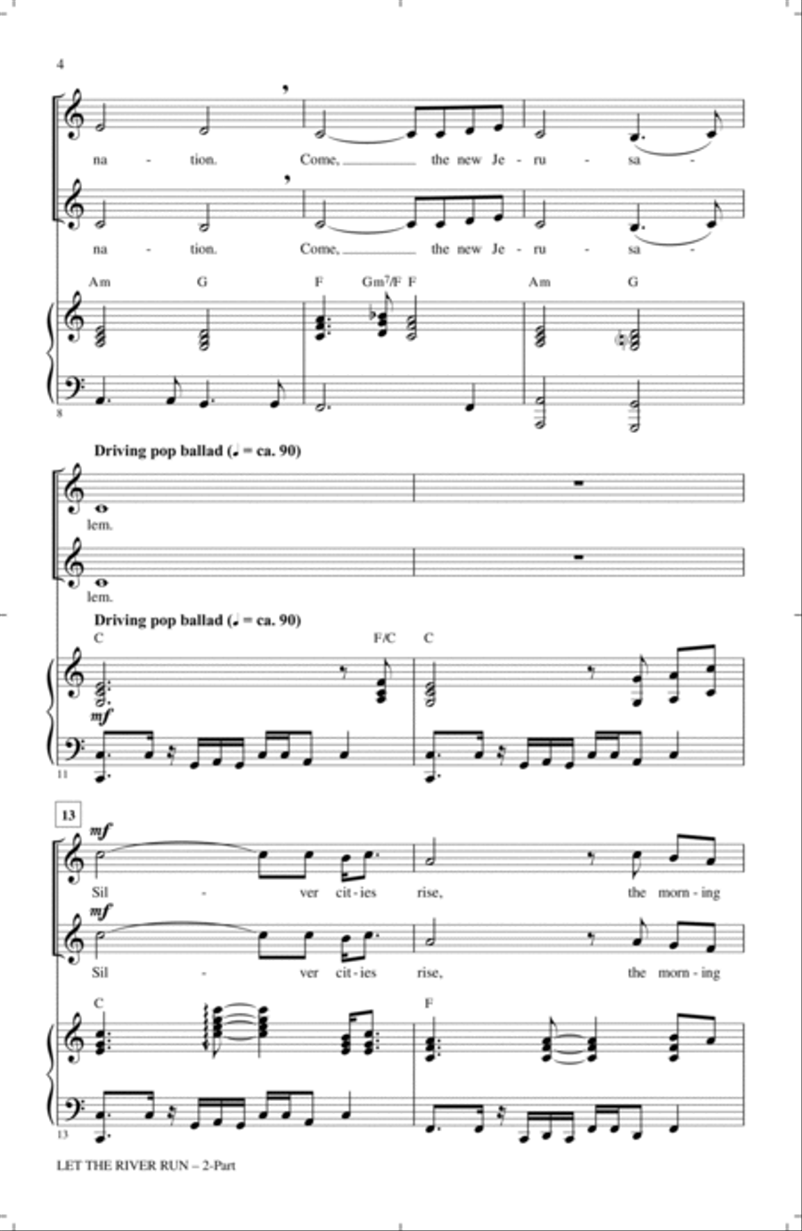 Let The River Run (arr. Mac Huff) 2-Part scores gallery preview page 2