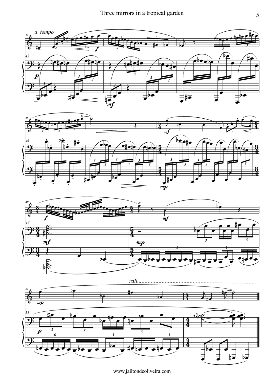 Three Mirrors in a Tropical Garden Chamber Music scores gallery preview page 6