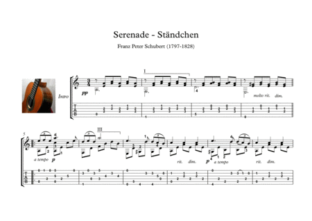 Serenade ständchen Schubert classical guitar solo image number null