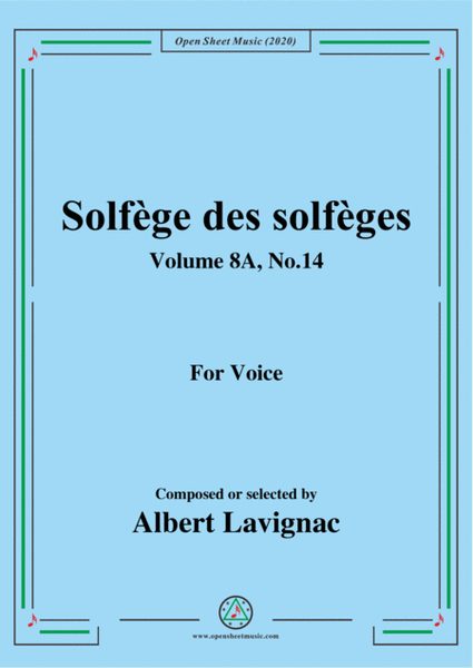 Lavignac-Solfège des solfèges,Volume 8A,No.14,for Voice image number null