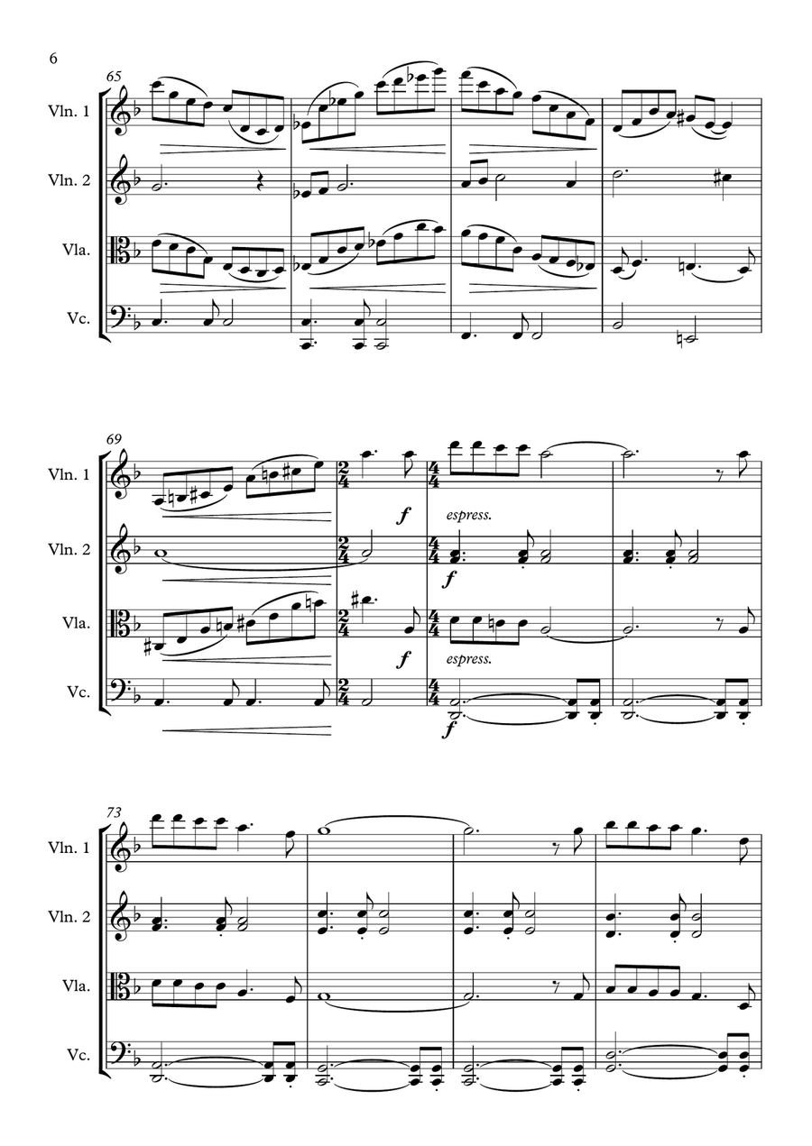 Walking In The Air String Quartet scores gallery preview page 6