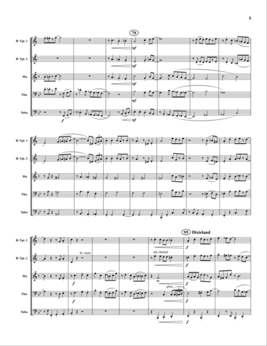 After You've Gone Brass Quintet scores gallery preview page 5