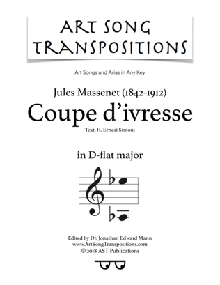 MASSENET: Coupe d'ivresse (transposed to D-flat major)
