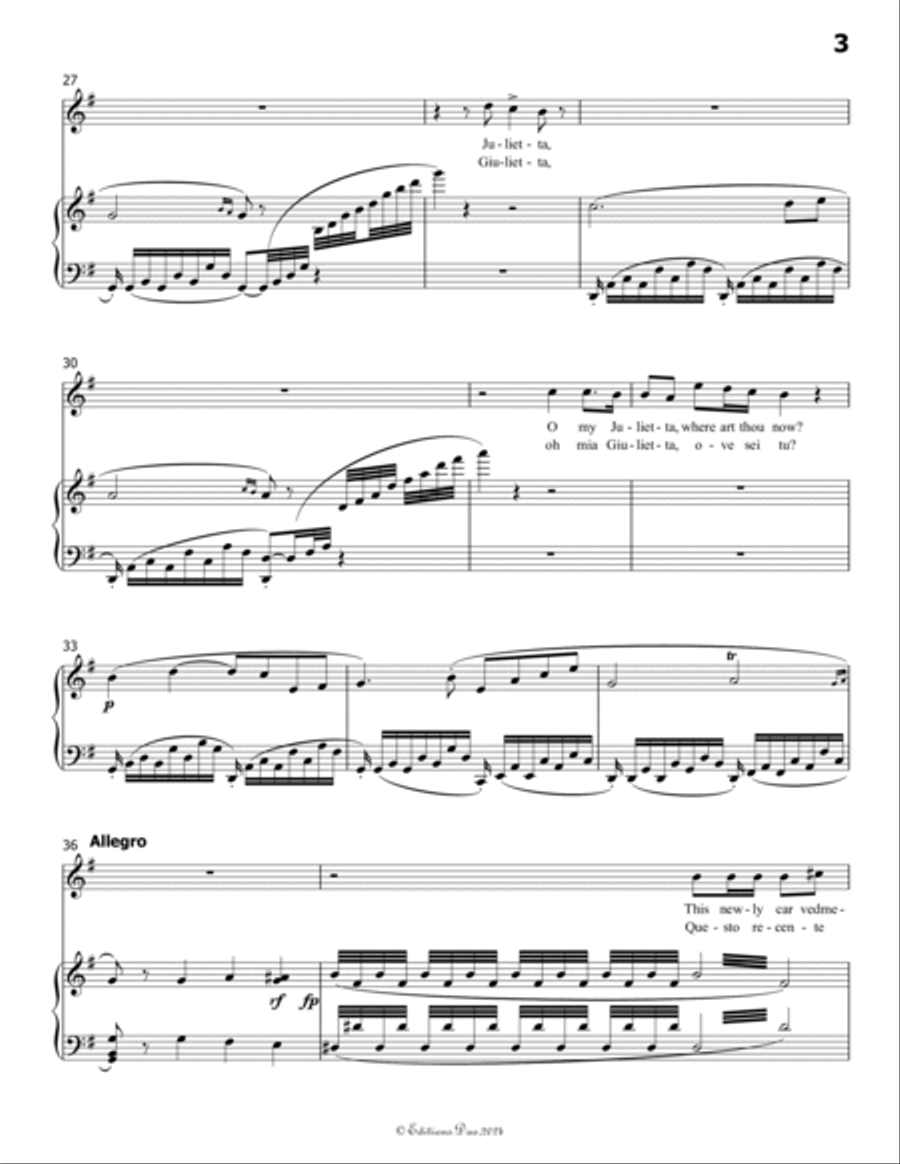 Ah! Se tu dormi,svegliati, by Vaccai Nicola, in G Major Voice scores gallery preview page 5