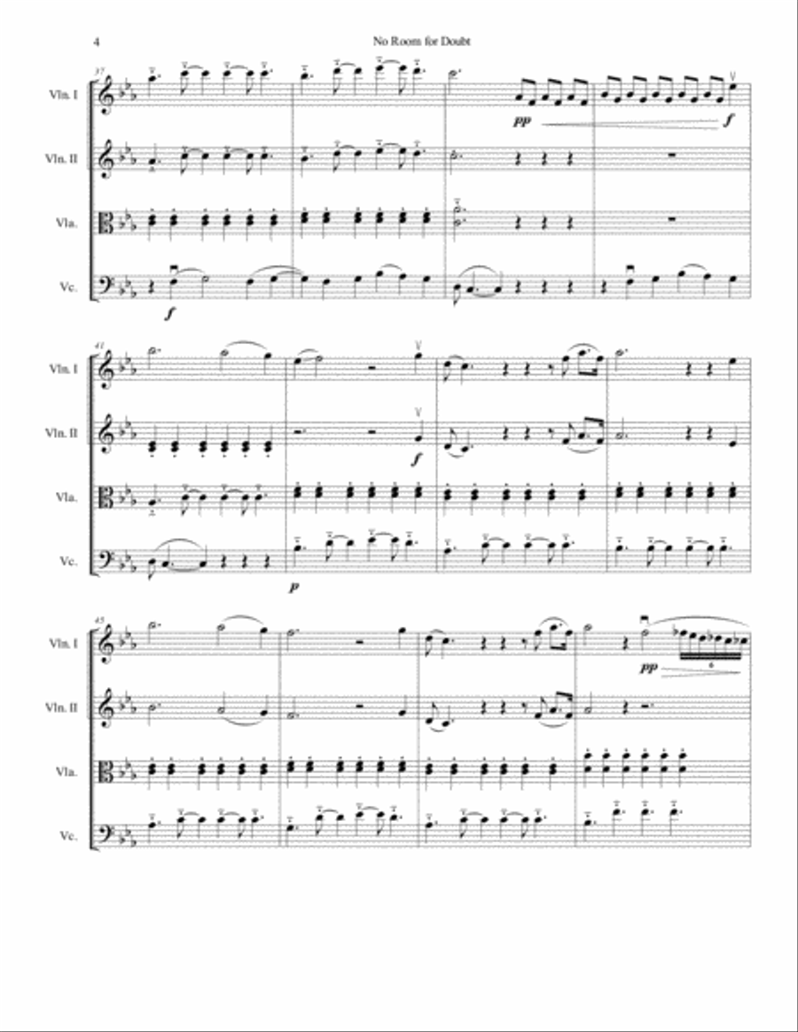 No Room For Doubt No Room For Doubt String Quartet scores gallery preview page 4