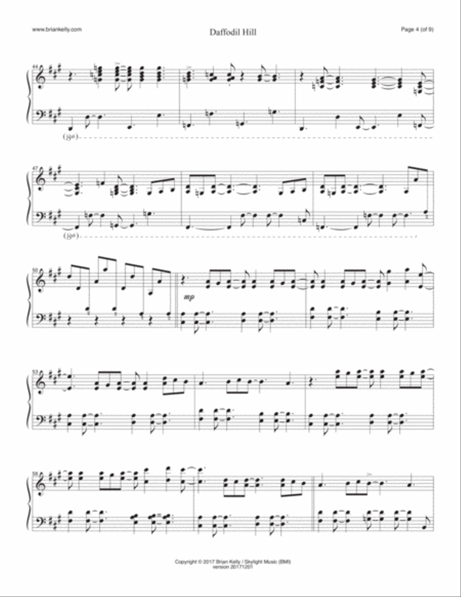 Daffodil Hill Piano Solo scores gallery preview page 4