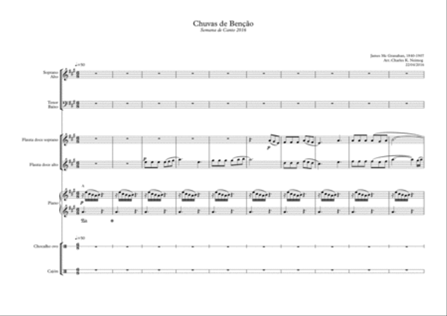 Chuvas de Benção (There Shall Be Showers Of Blessing) 4-Part scores gallery preview page 1