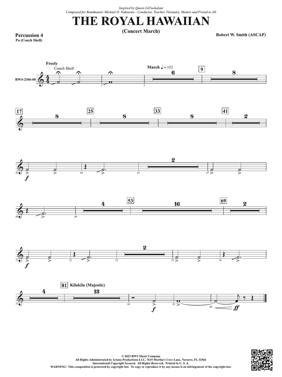 The Royal Hawaiian - Concert March: 4th Percussion Percussion scores gallery preview page 1