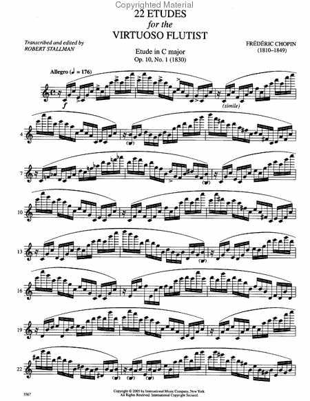 22 Etudes, Opus 10 & 22, For The Virtuoso Flutist