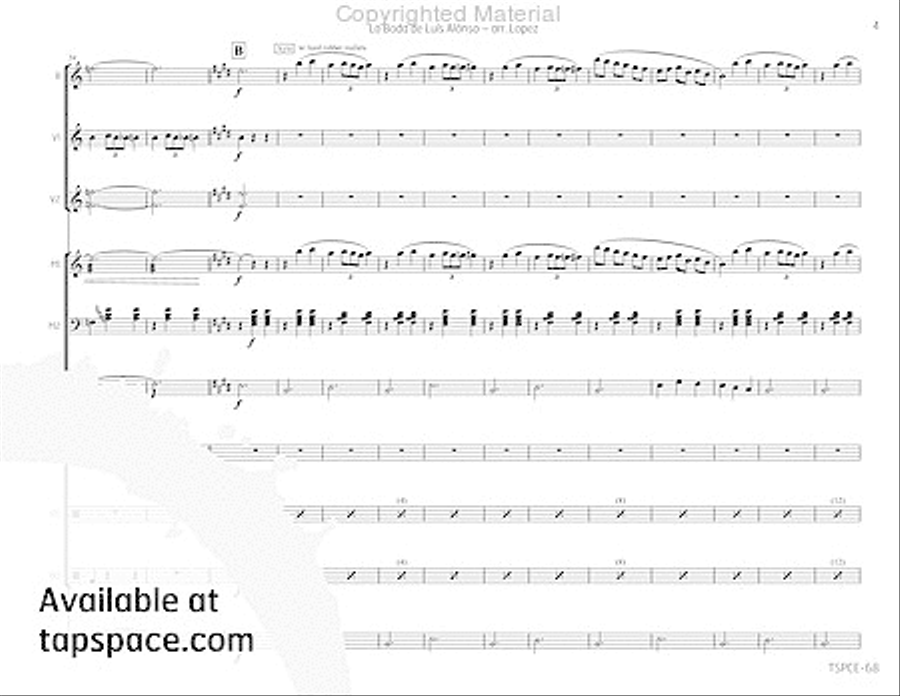 La Boda de Luis Alonso Percussion Ensemble scores gallery preview page 8