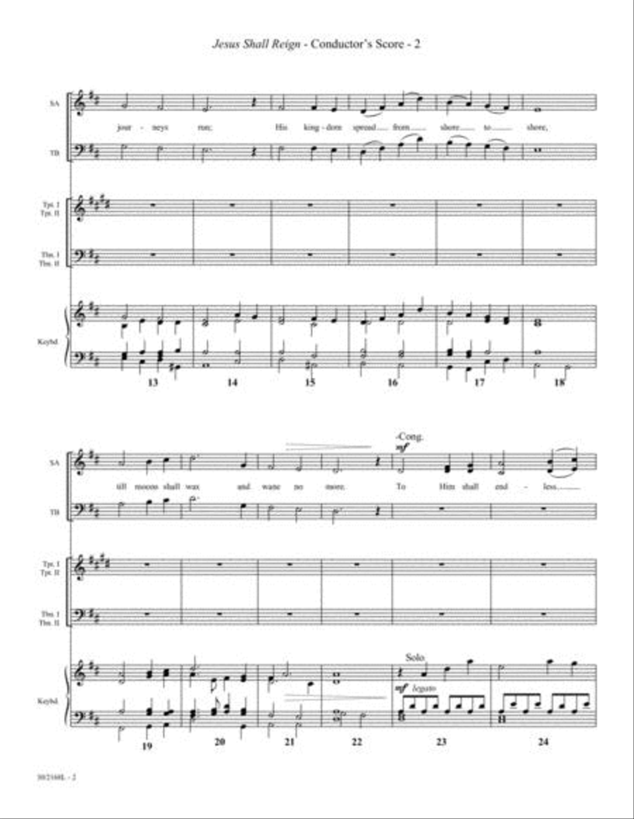 Jesus Shall Reign - Brass Score/Parts Choir scores gallery preview page 3