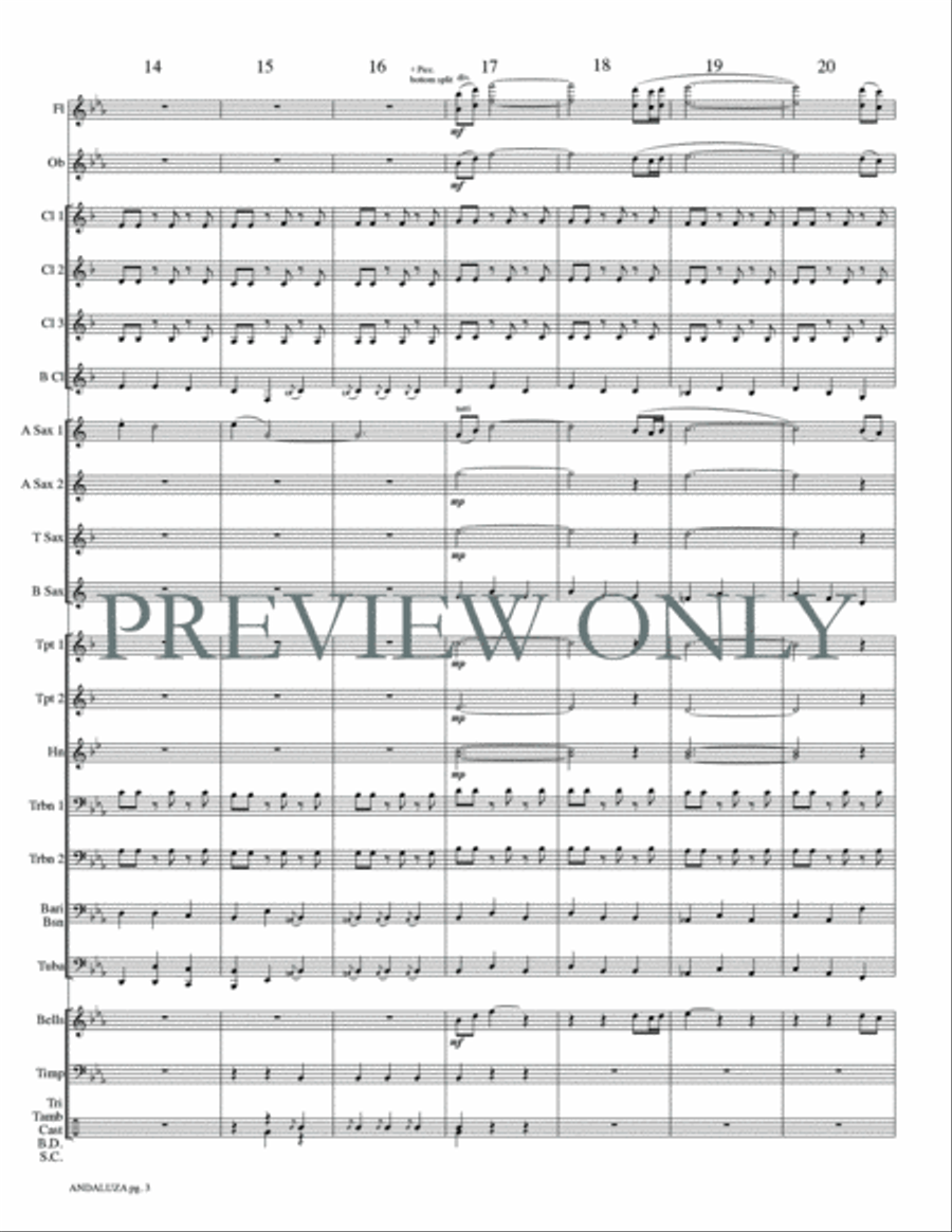 Andaluza -- Spanish Dance No. 5 Concert Band scores gallery preview page 6