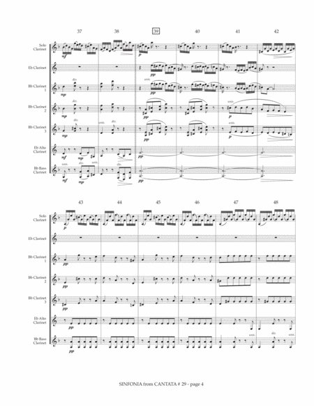 Bach, J.S. (arr. Reisteter): Sinfonia to Cantata #29 for Solo Clarinet and Clarinet Choir