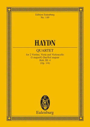 Book cover for String Quartet in G Major, Op. 1/4, Hob.III:4