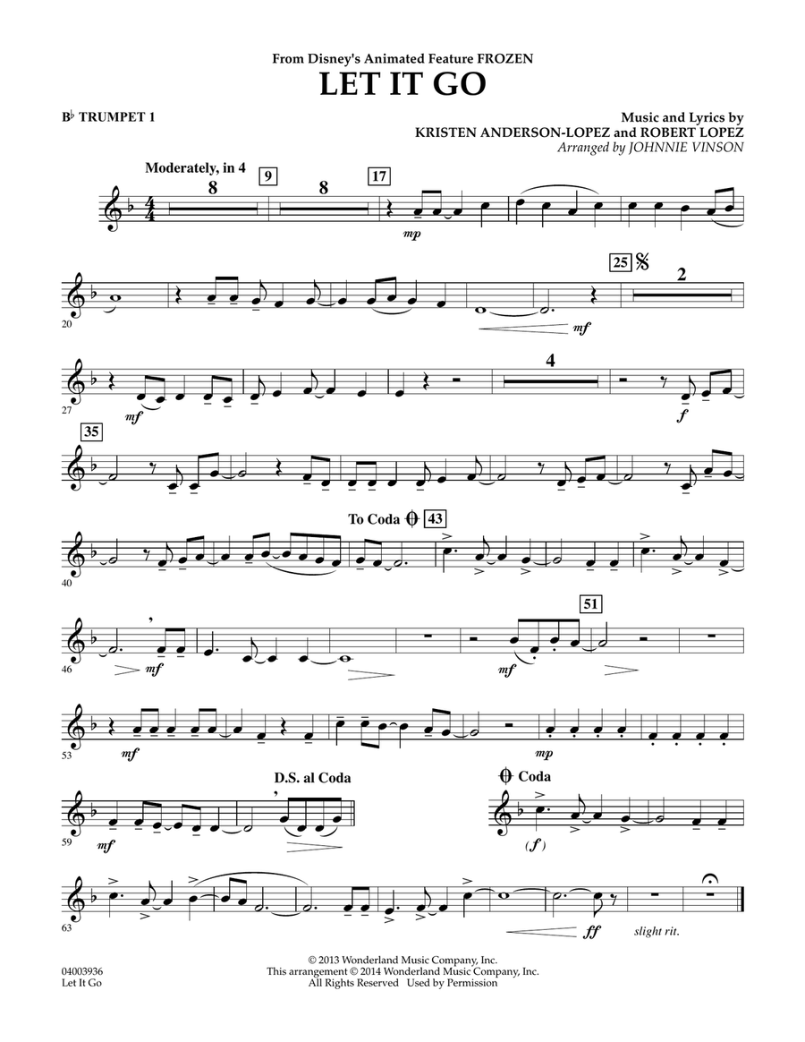 Let It Go - Bb Trumpet 1