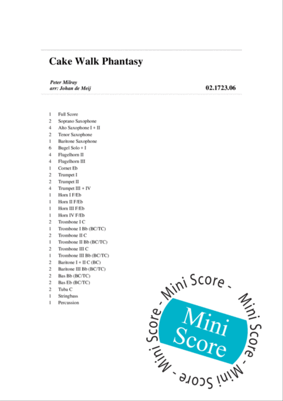 Cake Walk Phantasy Fanfare Band scores gallery preview page 4
