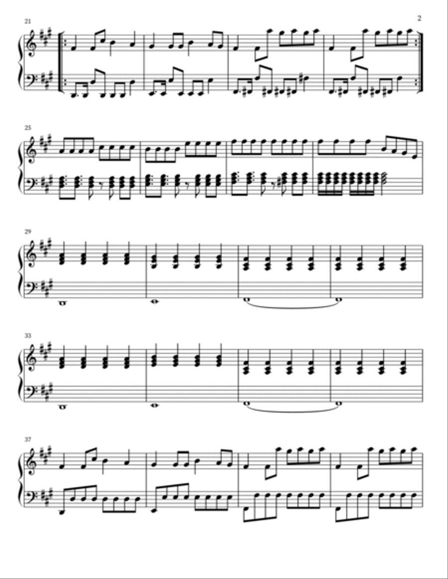Coffin Dance (Astronomia) Piano Solo scores gallery preview page 2