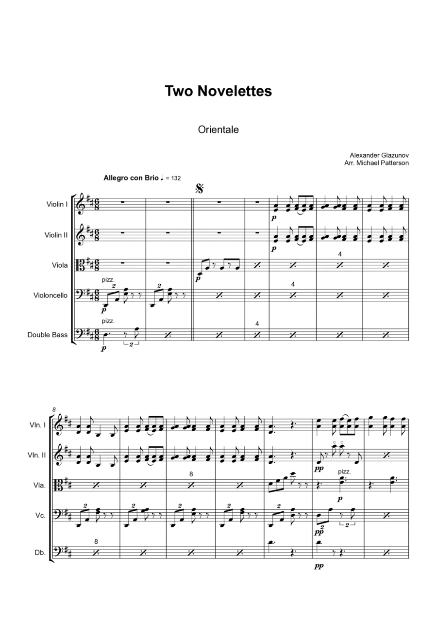 Two Novelettes String Orchestra scores gallery preview page 1