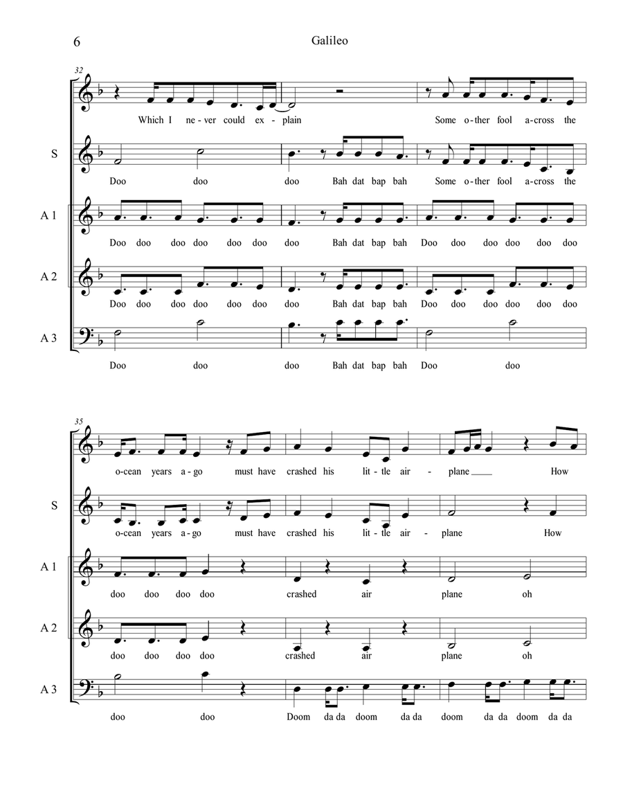 Galileo Galileo A Cappella scores gallery preview page 6