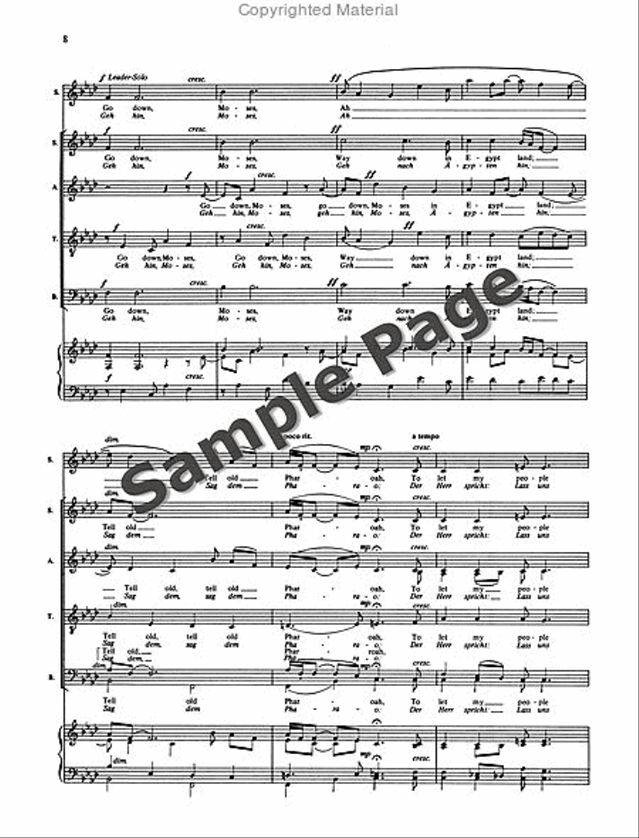 5 Negro Spirituals SSAATTBB scores gallery preview page 11