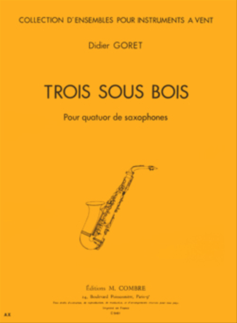 Trois sous bois Saxophone Quartet scores gallery preview page 1