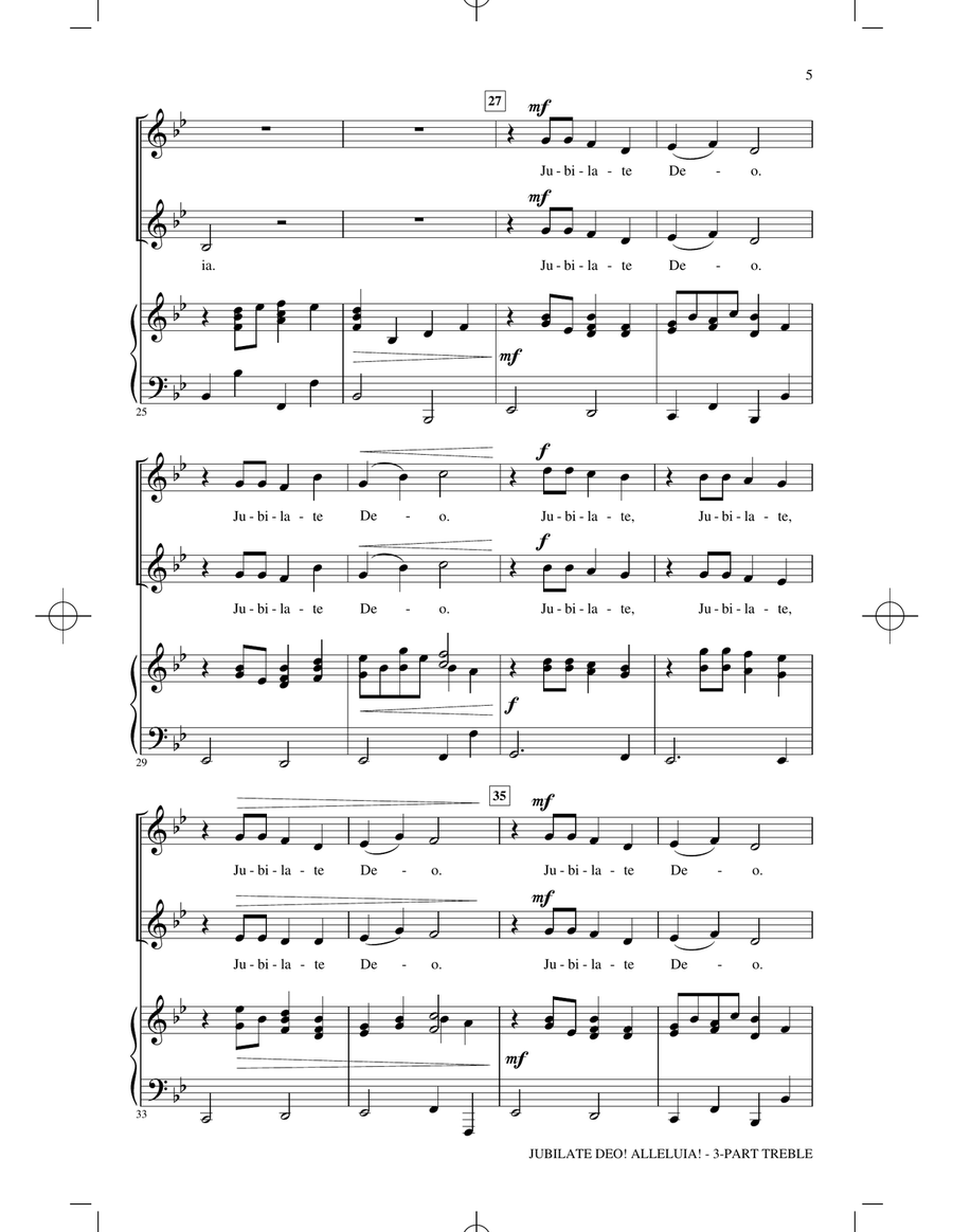 Jubilate Deo! Alleluia! (arr. Cristi Cary Miller) 3-Part scores gallery preview page 3