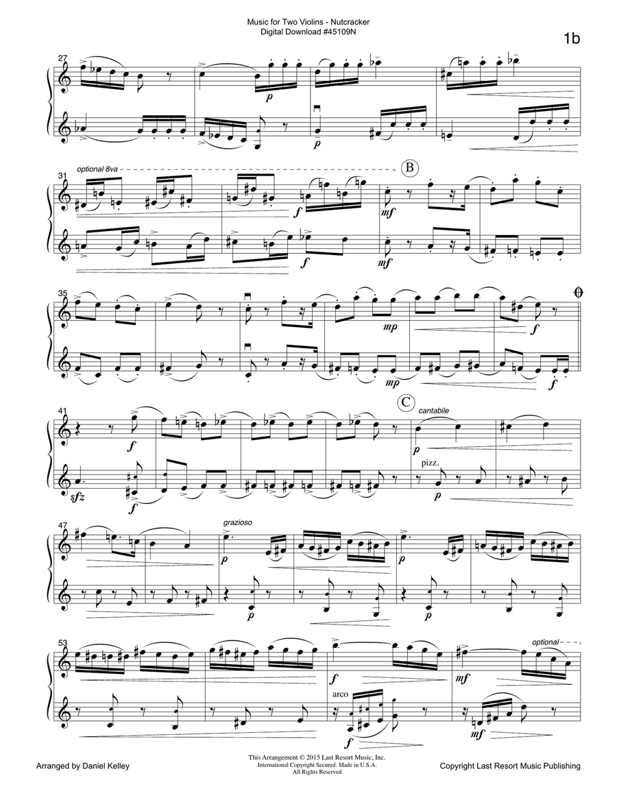 The Nutcracker for Violin Duet - Music for Two Violins String Orchestra scores gallery preview page 3