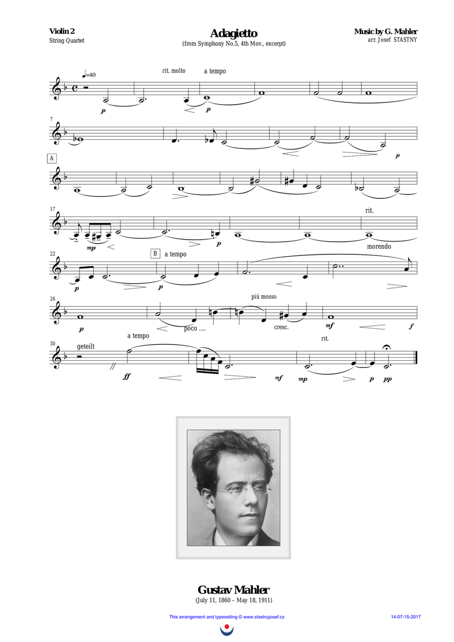 Adagietto String Quartet scores gallery preview page 3