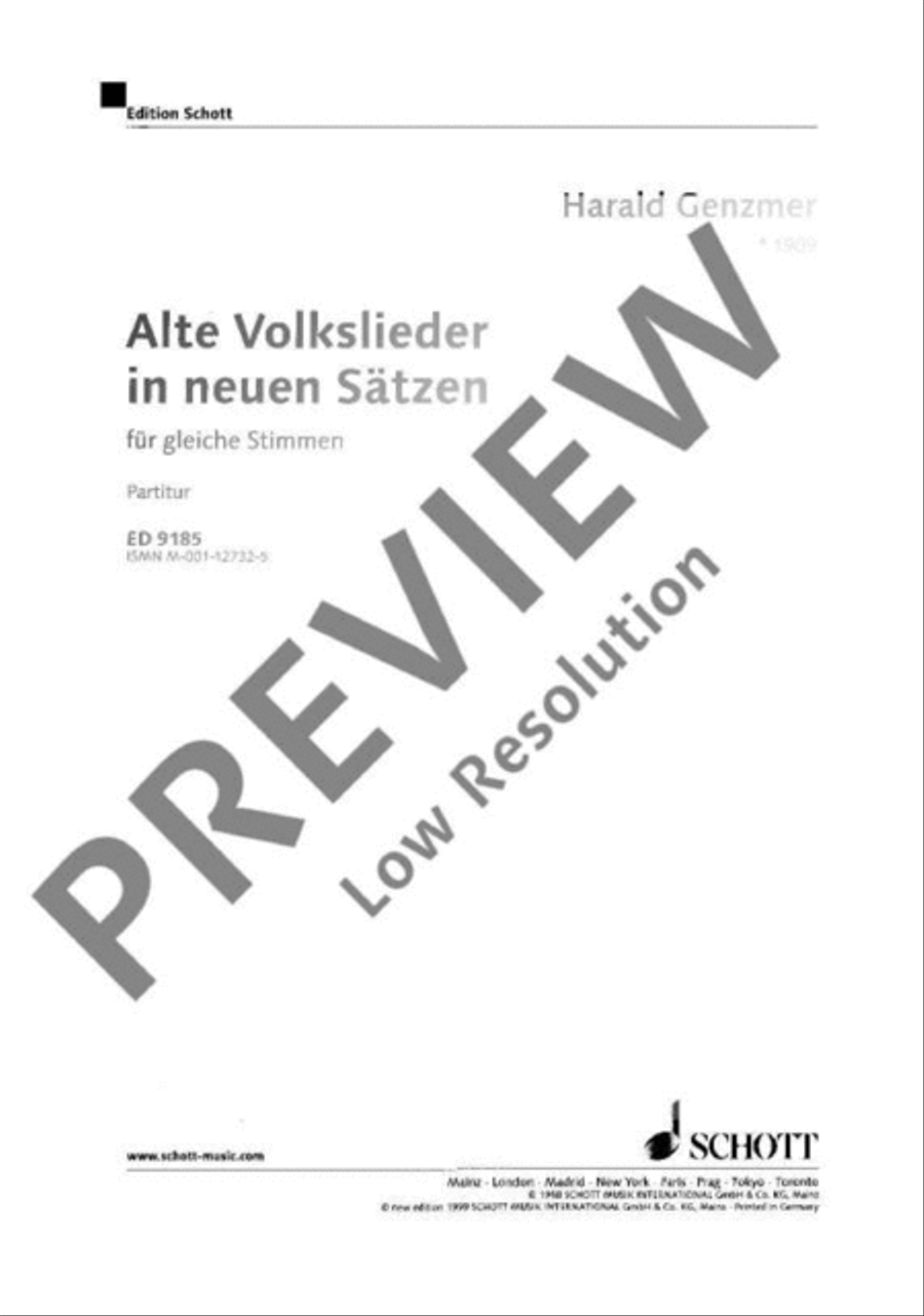 Alte Volkslieder in neuen Sätzen Women's Choir scores gallery preview page 2