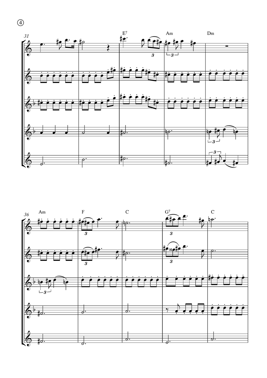 Serenade (Ständchen) Saxophone Quintet scores gallery preview page 4