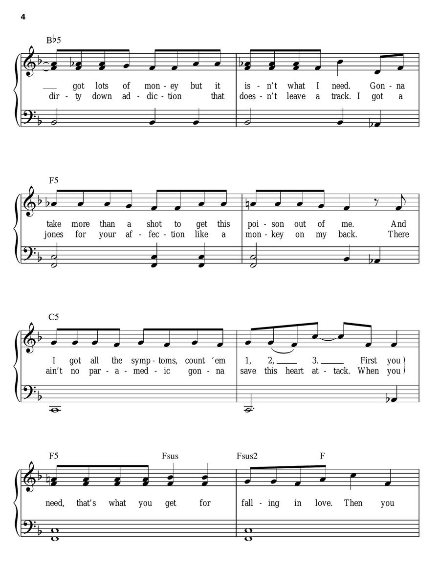 Bad Medicine Easy Piano scores gallery preview page 4