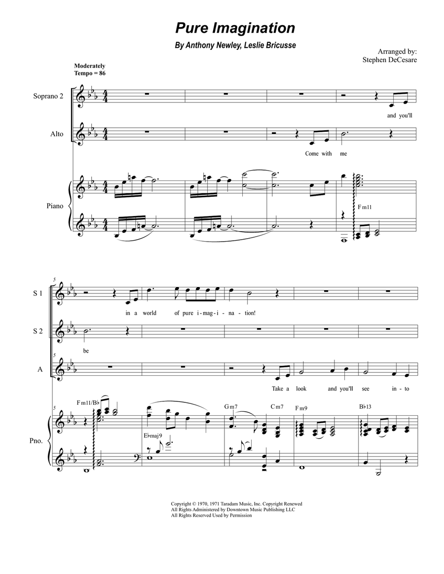 Pure Imagination SSA scores gallery preview page 1