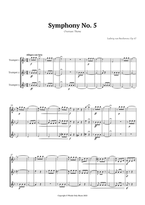 Book cover for Symphony No. 5 by Beethoven for Trumpet Trio