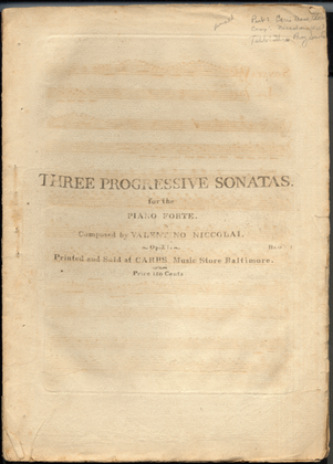 Book cover for Three Progressive Sonatas for the Piano Forte