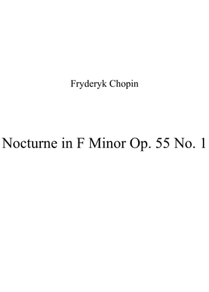 Book cover for Nocturne in F Minor Op. 55 No. 1