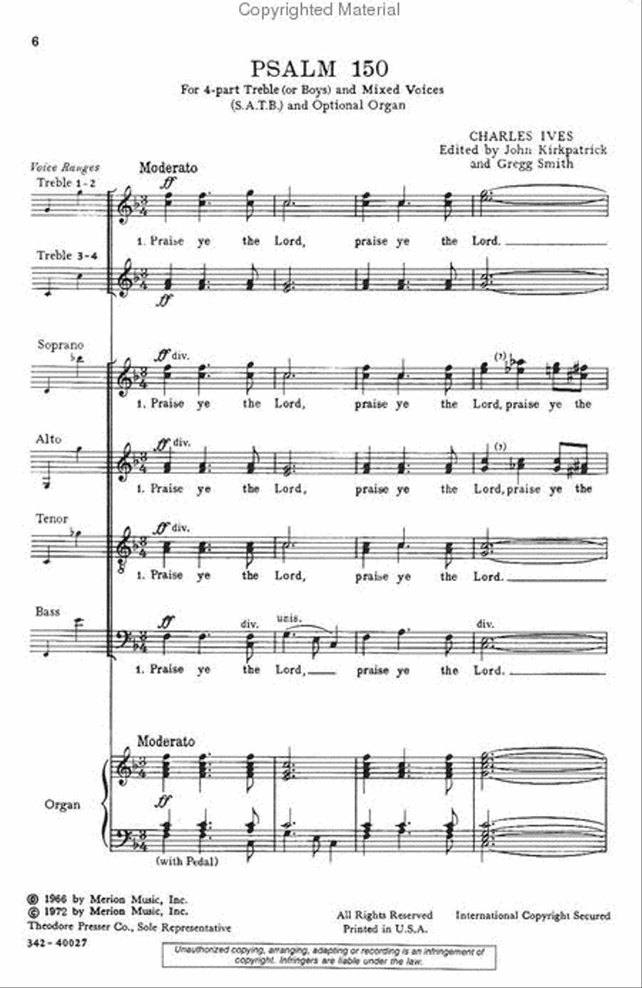 Psalm 150 4-Part scores gallery preview page 2