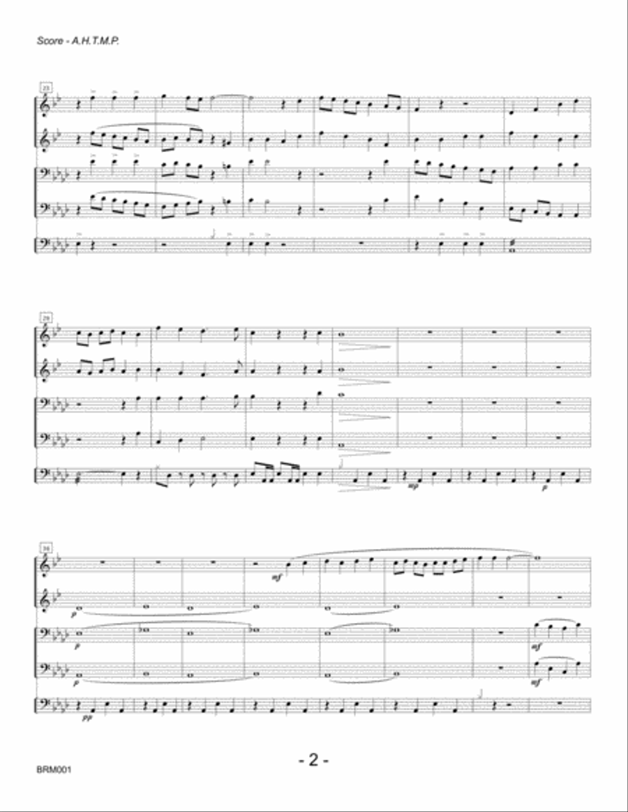 ALL HAIL THE MIGHTY POWER - 2 Trumpets, 2 Trombones & Timpani Small Ensemble scores gallery preview page 2