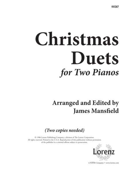 Christmas Duets for Two Pianos
