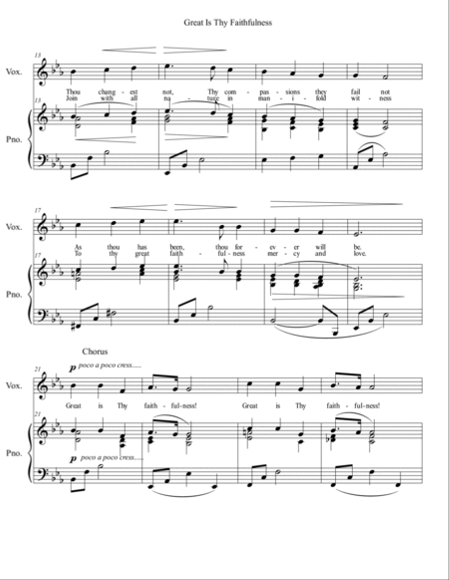 Great Is Thy Faithfulness Voice scores gallery preview page 3