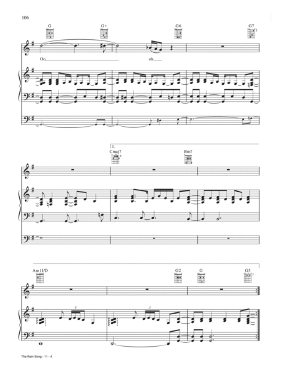 The Rain Song Piano, Vocal, Guitar scores gallery preview page 4